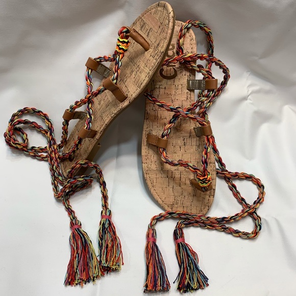 Sam Edelman Circus Beth Lace Up Rainbow Sandal - Picture 6 of 8